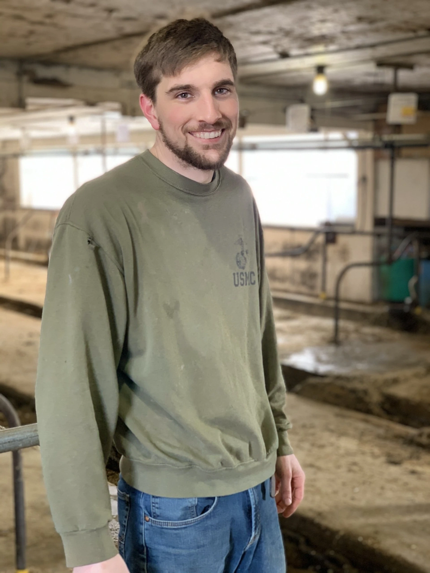 Michael in the dairy barn