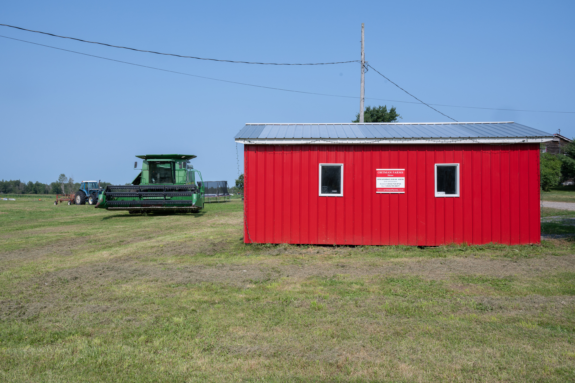 Farm stand and equipment at Ortman Farms